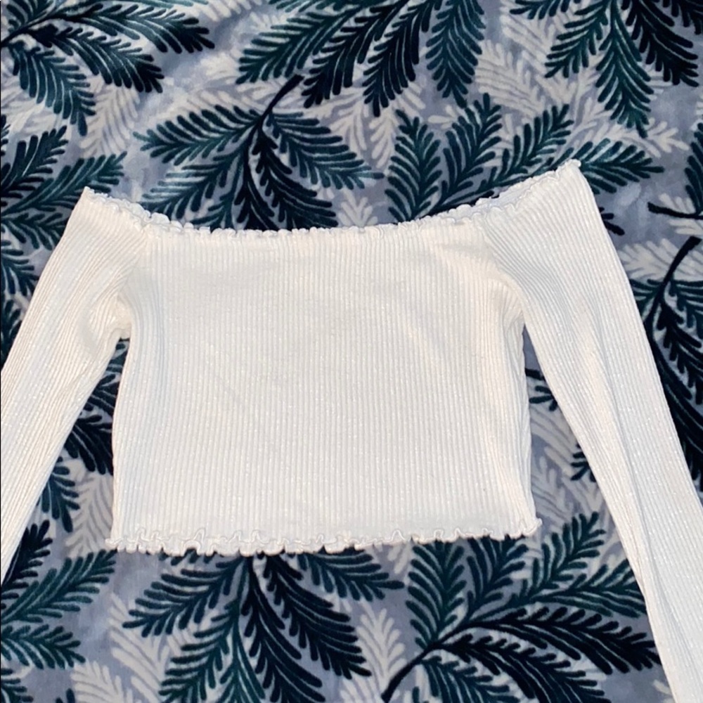 Off the shoulder white crop top